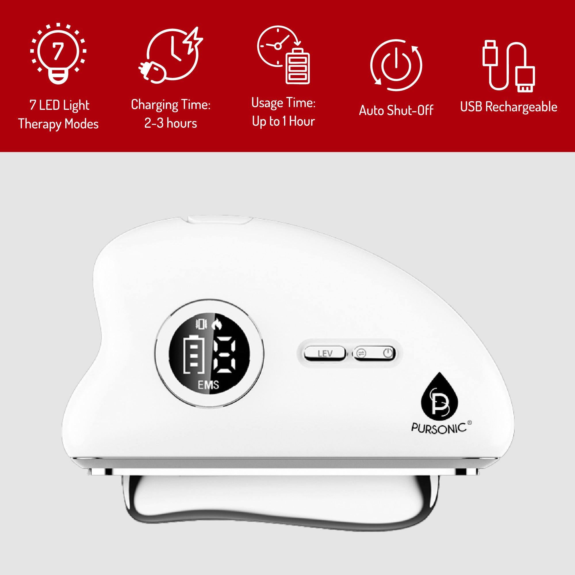 Pursonic Skincare: Complete 7-in-1 LED Light Therapy & Overnight Lip Care Collection-1