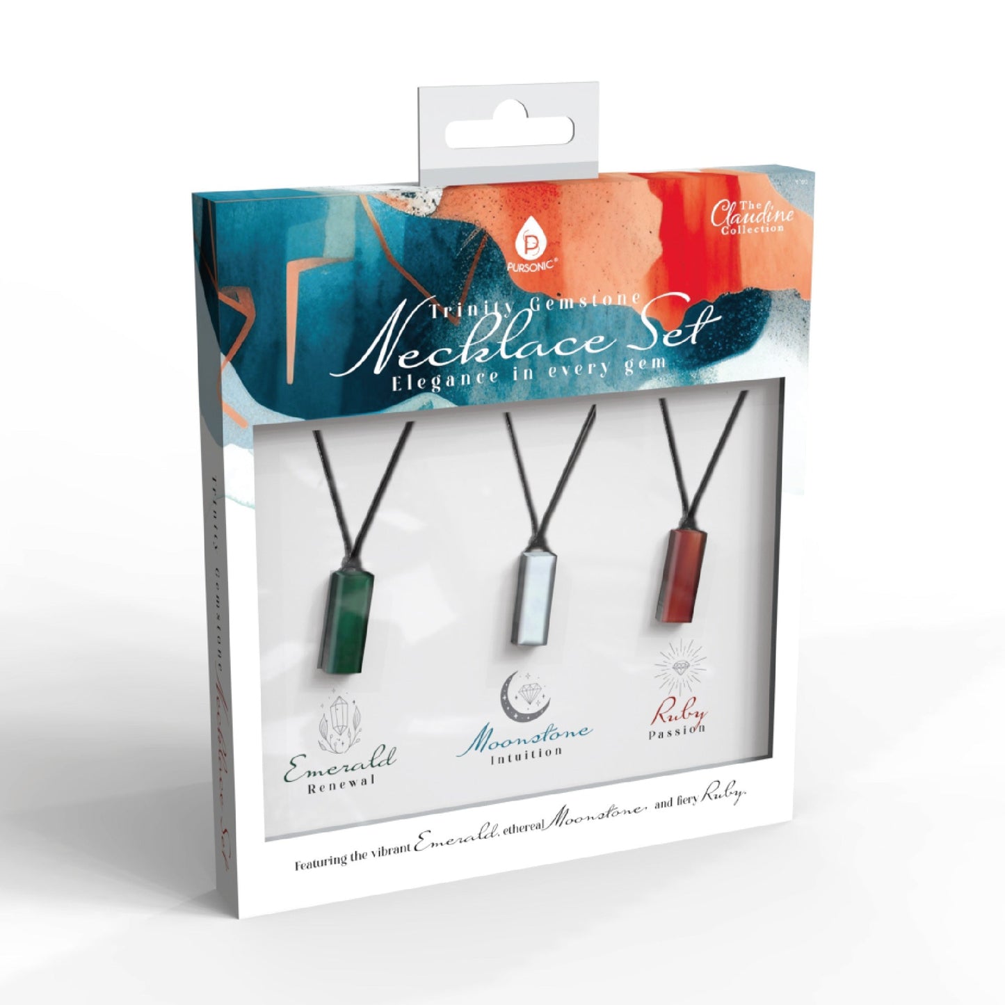 Trinity Gemstone Necklace Set – Elegance in Every Gem