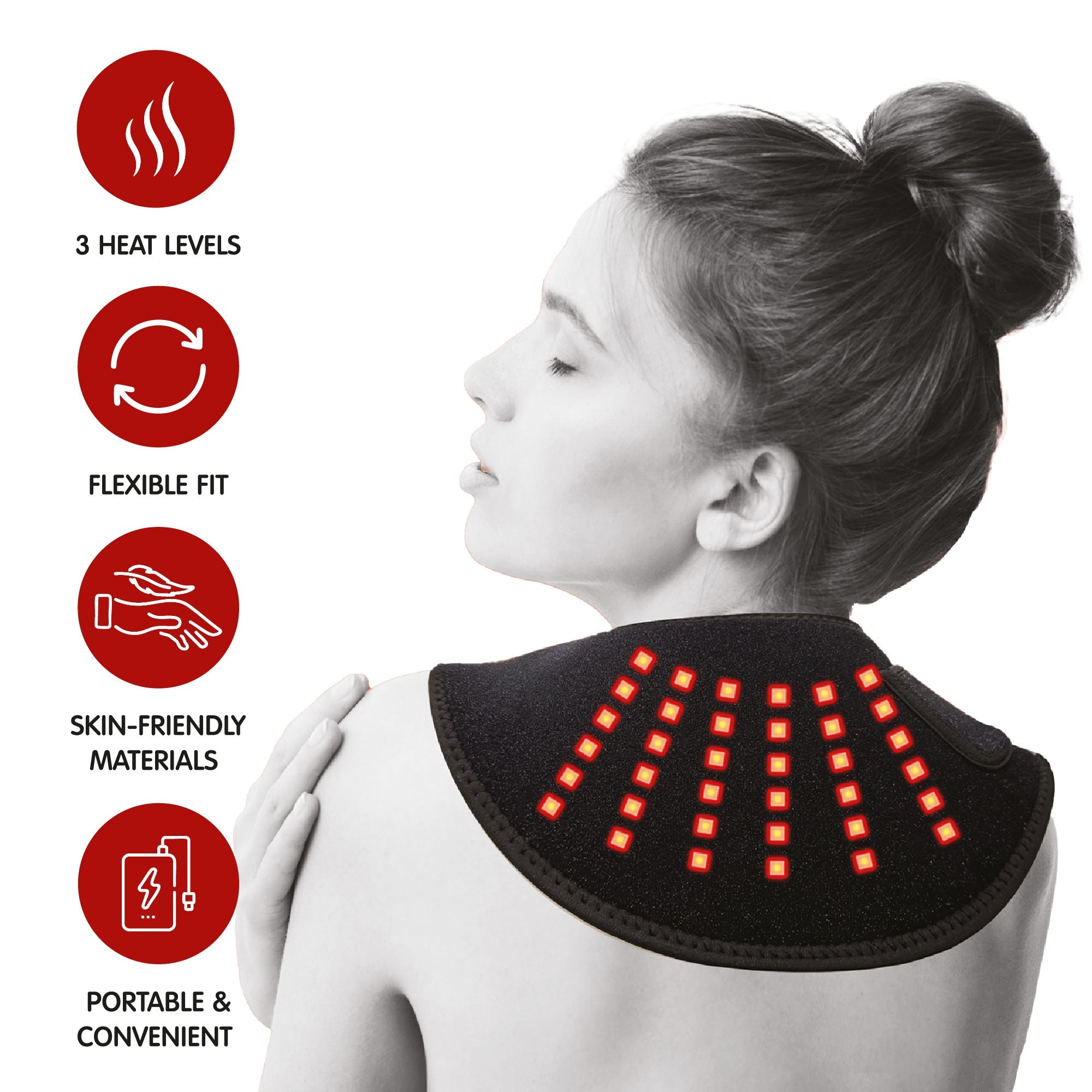 Full-Body Red & Infrared Light Therapy Recovery System – Targeted Wraps for Neck, Shoulder, Back, Knee & Elbow Pain Relief-3