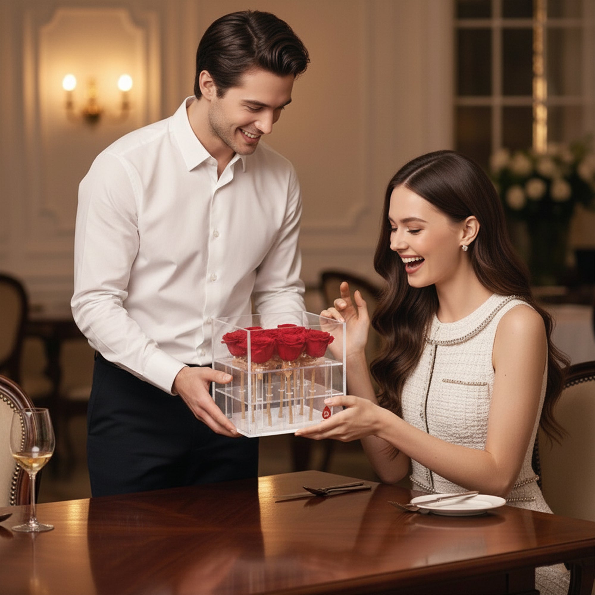 9 Preserved Roses in Acrylic Box: 100% Real Natural Roses That Last Over 1 Year-3