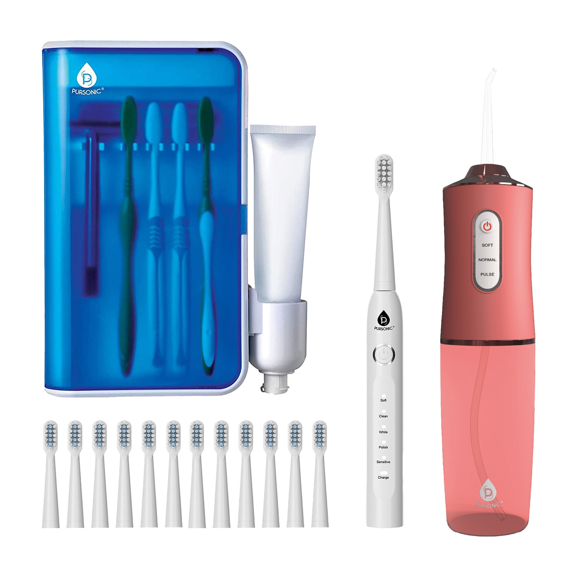 Pursonic Complete Oral Care Bundle – USB Rechargeable Sonic Toothbrush, Water Flosser & UV Toothbrush Sanitizer-4