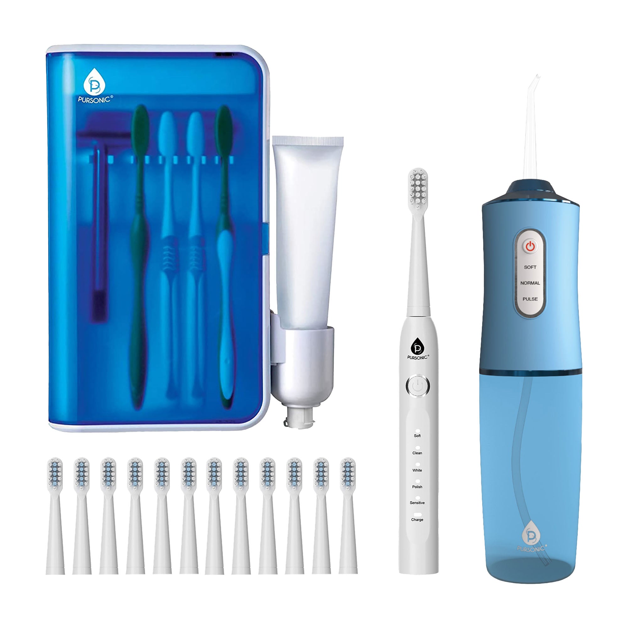 Pursonic Complete Oral Care Bundle – USB Rechargeable Sonic Toothbrush, Water Flosser & UV Toothbrush Sanitizer-6