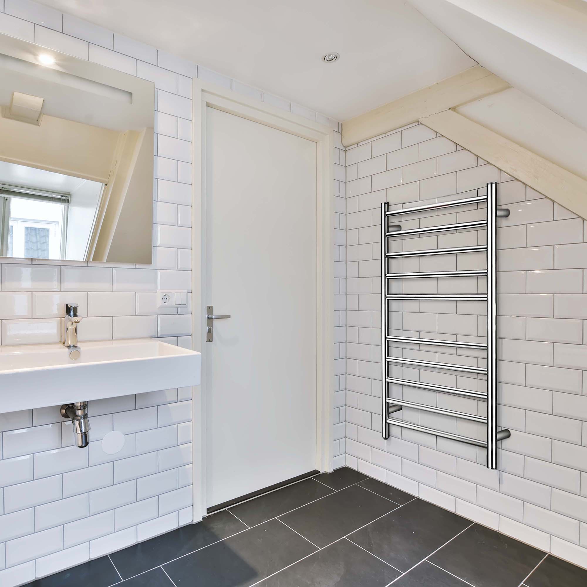 10 bar Stainless Steel Wall Mounted Electric Towel Warmer-2