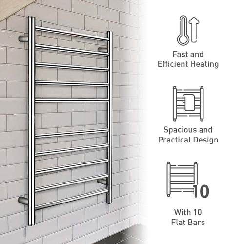 10 bar Stainless Steel Wall Mounted Electric Towel Warmer-1