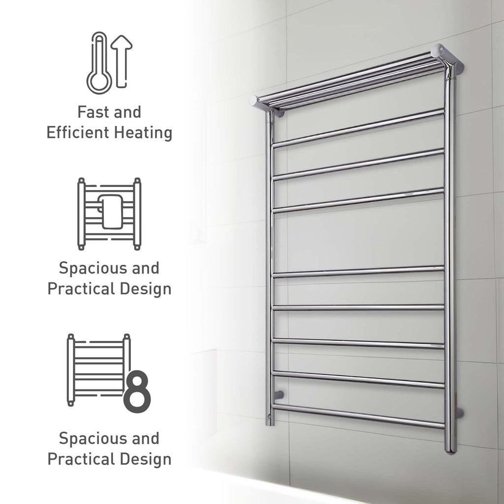 Pursonic Wall Mount Electric Towel Warmer with 8 Heated Bars Plus 3 Non-heated Bars-1