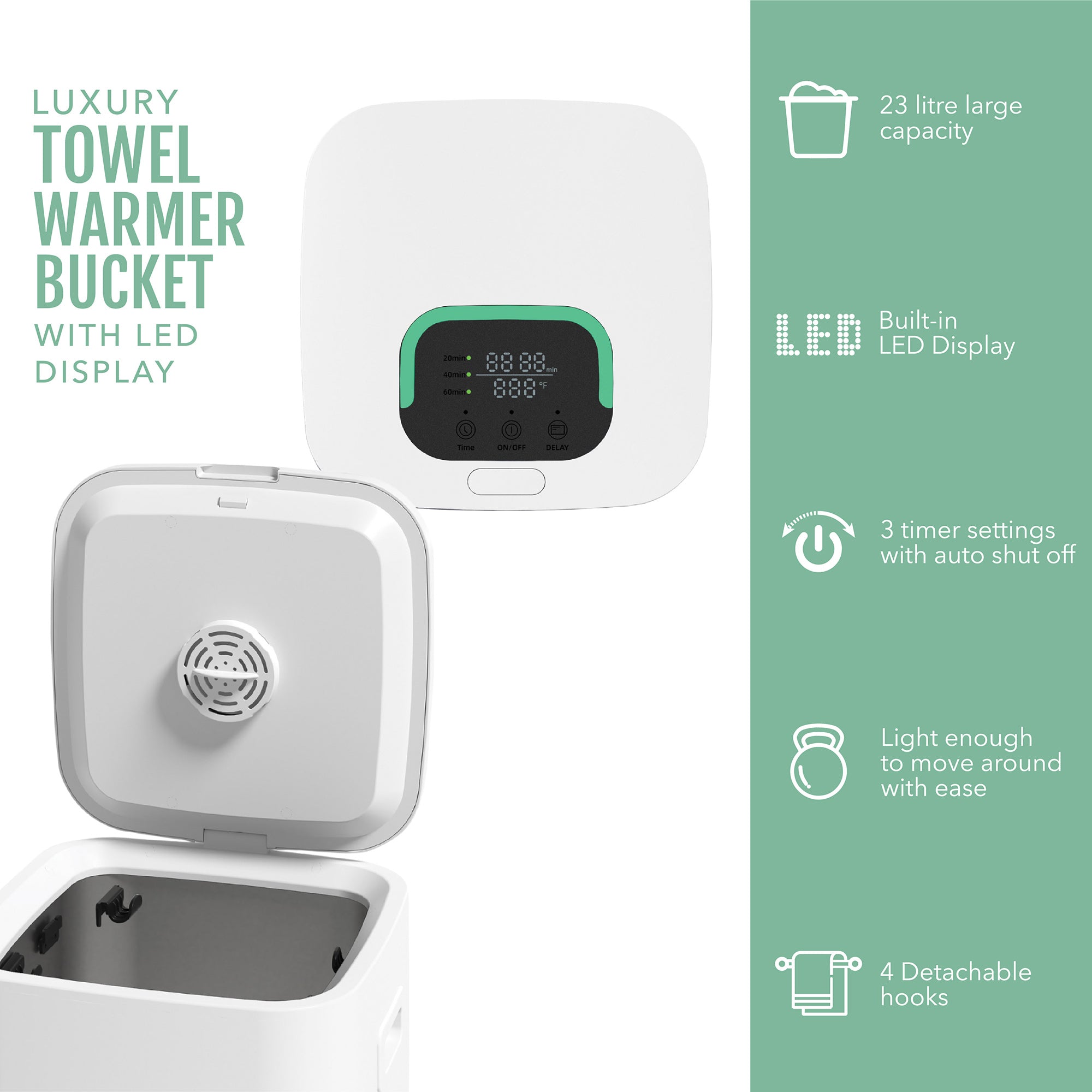 Luxury Towel Warmer Bucket with LED Display-1